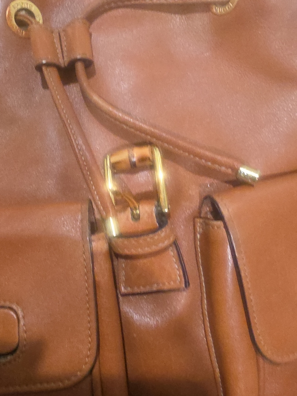 Gucci Italy Bamboo Leather Backpack Pony Style Daypack Bag - Picture 13 of 15